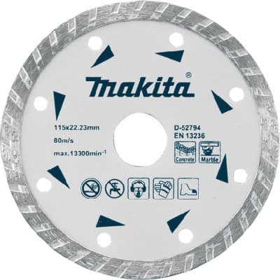 Круг відрізний Makita алмазний по бетону та мармуру турбо 115x22.23 мм (D-52794)