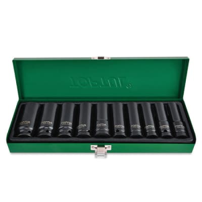 Набір торцевих головок Toptul дюймових ударних довгих 1/2" 7/16-1" 10шт. (GEAD1002)