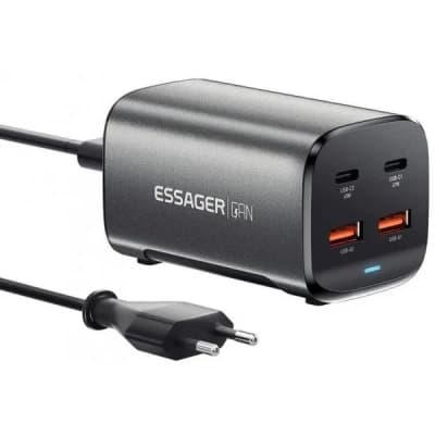 Зарядний пристрій Essager 2xUSB-C + 2xUSB 67W GaN (ECT2AC-JYB0G-Z)