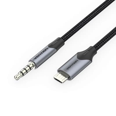 Кабель мультимедійний Micro 5P M to 3.5mm M 1.0m (4pin) black VENTION (BDGBF)