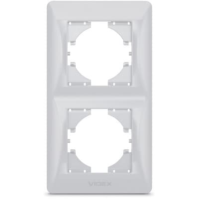 Рамка Videx BINERA срібний шовк 2 пости (VF-BNFR2V-SS)