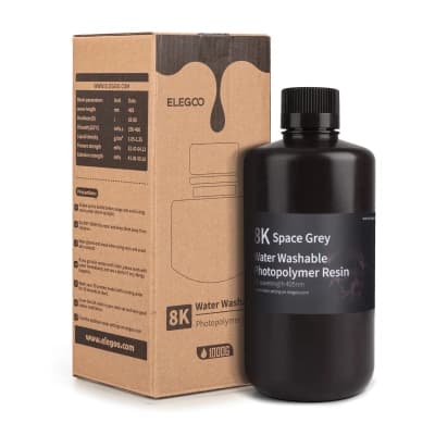 Фотополімерна смола ELEGOO Resin, Water Washable 8K, 1кг, gray (50.103.0128)