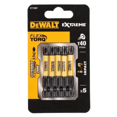 Набір біт DeWALT IMPACT TORSION, ударні, Torx, Т40, L=57 мм, 5 шт (DT7399T)