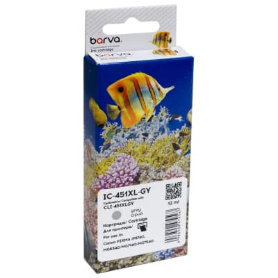 Картридж Barva Canon CLI-451GY XL (6476B001) 3350с (IC-451XL-GY)