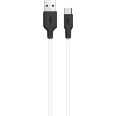 Дата кабель USB 2.0 AM to USB-C 1.0m 2A silicone X21 black+white HOCO (6957531071402)