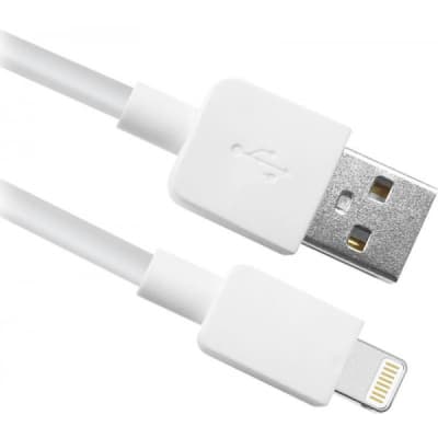 Дата кабель USB 2.0 AM to Lightning 1.0m white Defender (87496)