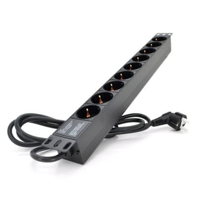 Силовий блок 19" 9 розеток, кабель 1.8м, алюм. корпус PiPo (PP9PDUGR)