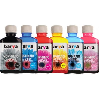 Чорнило Barva Epson T048/T080/T081, 6х180г BK/C/M/Y/LC/LM (E081-180-MP)
