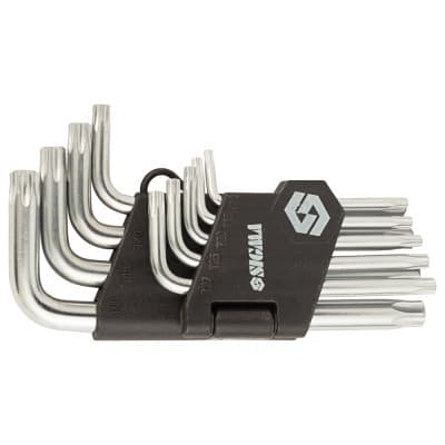 Ключ Sigma набір TORX 9шт T10-T50 CrV, короткі з отвором (4022211)
