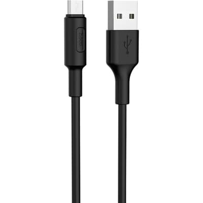 Дата кабель USB 2.0 AM to Micro 5P 1.0m 2A PVC X25 black HOCO (6957531080121)
