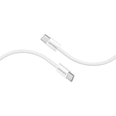 Дата кабель USB-C to USB-C 2.0m 60W PD EcoLine-CC200 white Promate (ecoline-cc200.white)
