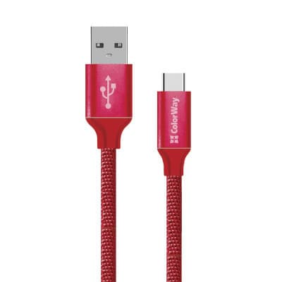 Дата кабель USB 2.0 AM to USB-C 2.0m red ColorWay (CW-CBUC008-RD)