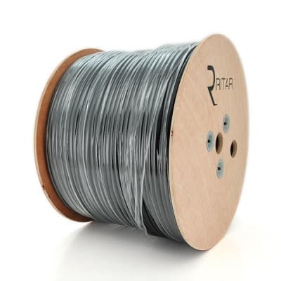 Кабель мережевий Ritar FTP 305м, cat 6, CU, КНПЭ 4*2*0,54мм, Black, outdoor (00553)