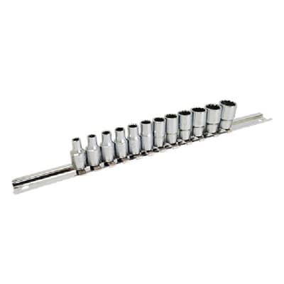 Набір торцевих головок Toptul на планці 12-гранні 1/4" 12шт. 4-13мм (GAAQ0801U-12)