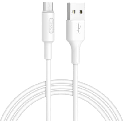 Дата кабель USB 2.0 AM to Micro 5P 1.0m 2A PVC X25 white HOCO (6957531080138)