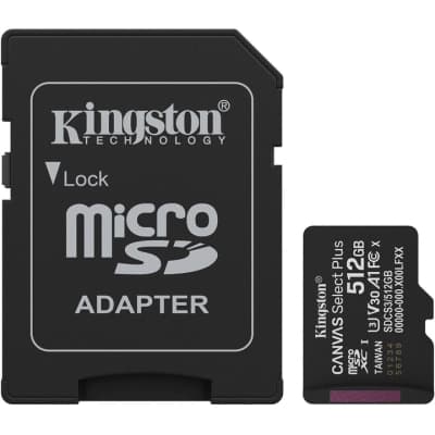Карта пам'яті Kingston 512GB microSDXC class 10 UHS-I U3 V30 A1 Canvas Select Plus (SDCS3/512GB)