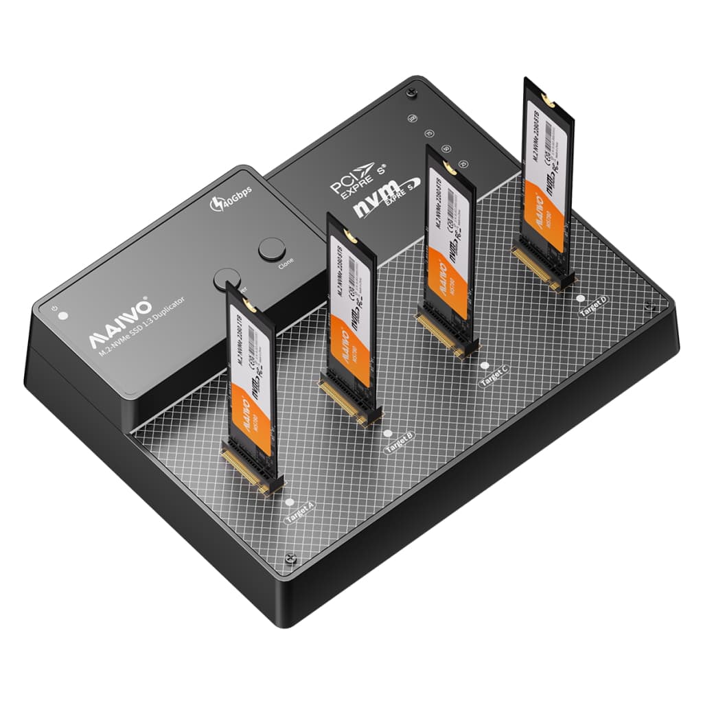 Док-станція для накопичувачів Maiwo 4*NVMe M.2 SSD Key M/B+M to USB4.0 USB-C 40Gbps (K3015P4)