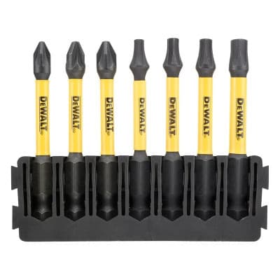 Набір біт DeWALT в касеті для Tough Case, FlexTorq, L57 мм, Рz1, Рz2-2шт,T15,T20,T25,T30 (DT70823)