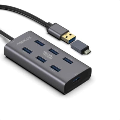 Концентратор Promate USB Hub 7 ports ezhub-7.grey (ezhub-7.grey)