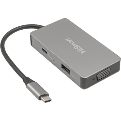 Концентратор HiSmart USB-C to 2xHDMI + VGA + USB 2.0 + USB-C PD60W (CA913879)