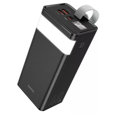 Батарея універсальна HOCO 40000mAh Powermaster PD/20W, QC/22.5W, Lamp, Black (J86 / 714737)