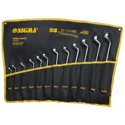 Ключ Sigma набір накидних 12шт 6-32мм CrV satine, тк. чохол (6010061)