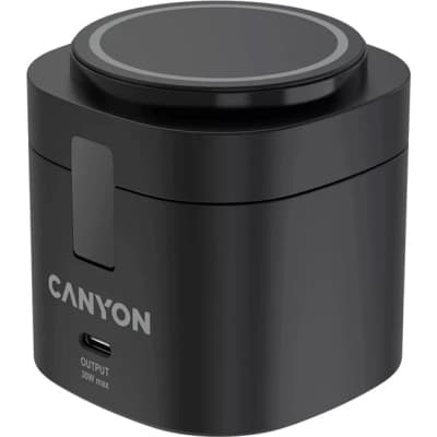 Зарядний пристрій Canyon 4-in-1 wireless charging stand 30W + charger 65W + cable 1.0m black (CNS-WCS405B)