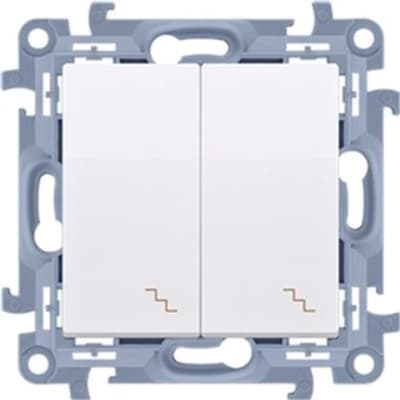 Перемикач Simon 2х, білий (CW6/2.01/11)