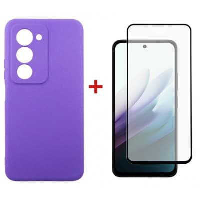 Чохол до мобільного телефона Dengos Carbon Kit for Xiaomi Redmi 15 4G case + glass Purple (DG-KM-164)