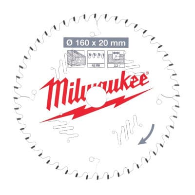 Диск пильний Milwaukee пиляльний PFTE 160х20х2,2мм, 48 зуб. (4932471291)