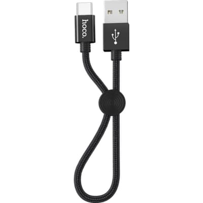 Дата кабель USB 2.0 AM to USB-C 0.25m 3A nylon X35 black HOCO (6931474707451)