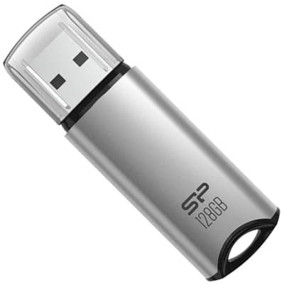 USB флеш накопичувач Silicon Power USB 128G SILICON POWER usb3.2 Marvel M02 Aluminum Silver (SP128GBUF3M02V1S)