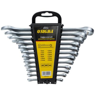 Ключ Sigma набір рожково-накидних 12шт 6-22мм CrV (6010121)