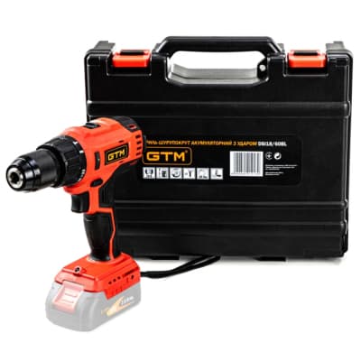 Шуруповерт GTM DSI18/60BL з ударом, 18В, 60Нм (без АКБ та ЗП) (DSI18/60BL_BARE TOOL)