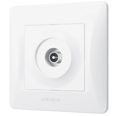 ТВ розетка Videx BINERA TV одинарна телевізійна біла (VF-BNSK1TVME-W)