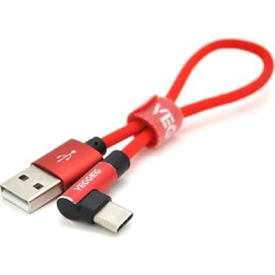 Дата кабель USB 2.0 AM to USB-C 0.2m 2.4A red VEGGIEG (YT-UT-20R)