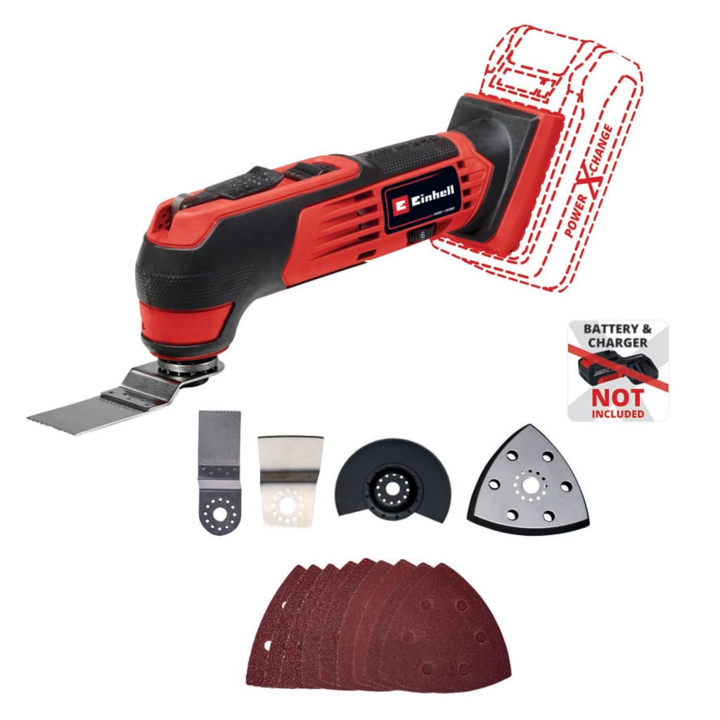 Реноватор Einhell TE-MG 18/1 Li - Solo PXC 18V, набір насадок (без АКБ та ЗП) (4465195)