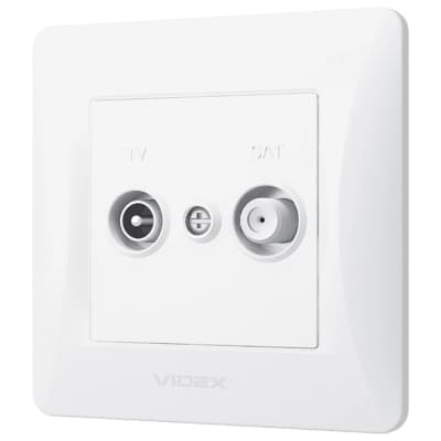 ТВ розетка Videx BINERA TV + SAT кінцева біла (VF-BNSK2TVS)