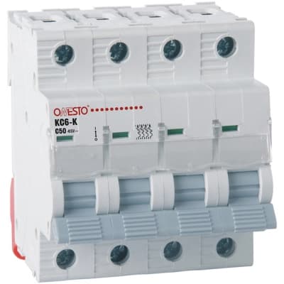 Автоматичний вимикач ONESTO 4п С 25А MCB 6kA (KC6-K)