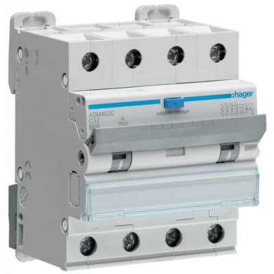 Диференціальний автоматичний вимикач Hager 4-п. 32A C 30mA (6kA) A (B) (ADM482C)