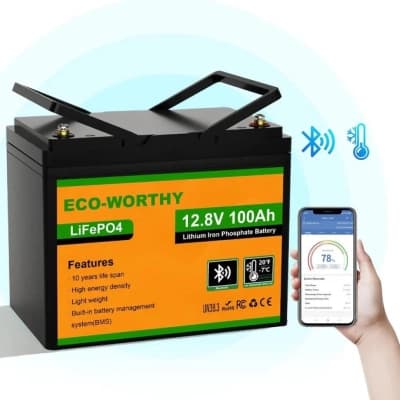 Батарея LiFePo4 Eco-Worthy 12.8V 100Ah LCD (Eco-Worthy-12100bt)
