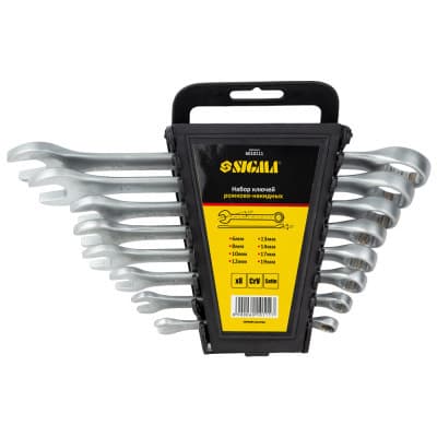 Ключ Sigma набір рожково-накидних 8шт 6-19мм CrV satine (6010111)