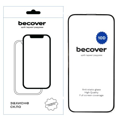 Скло захисне BeCover Apple iPhone 16 Plus 10D Black (712322)