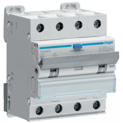 Диференціальний автоматичний вимикач Hager 4-п. 40A C 30mA (6kA) A (B) (ADM490C)