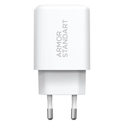 Зарядний пристрій Armorstandart 1xUSB-C PD25W + 1xUSB QC3.0 GaN white (ARM87066)
