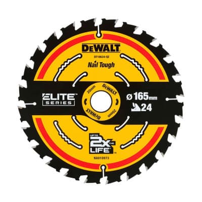 Диск пильний DeWALT ELITE EXTREME, 165х20х24, кут заточування 18 гр. (DT10624)