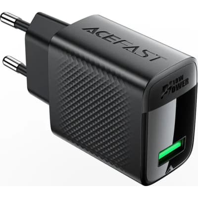 Зарядний пристрій Acefast USB-A 20W + Type-C cable A90 Fast Charger Black (6974316280064)