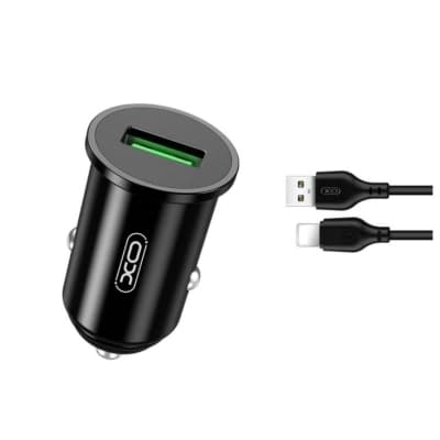Зарядний пристрій XO USB QC3.0 18W + cable USB to Lightning black (TZ12-L-BK)