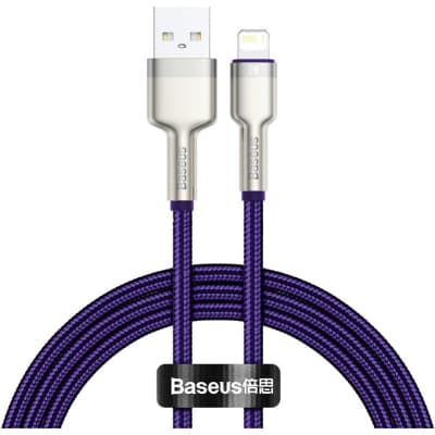 Дата кабель USB 2.0 AM to Lightning 1.0m 2.4A metal purple Baseus (CALJK-A05)