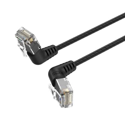Патч-корд 1.5м, UTP cat 6a RJ-45 90° corner black VENTION (IBOBG)
